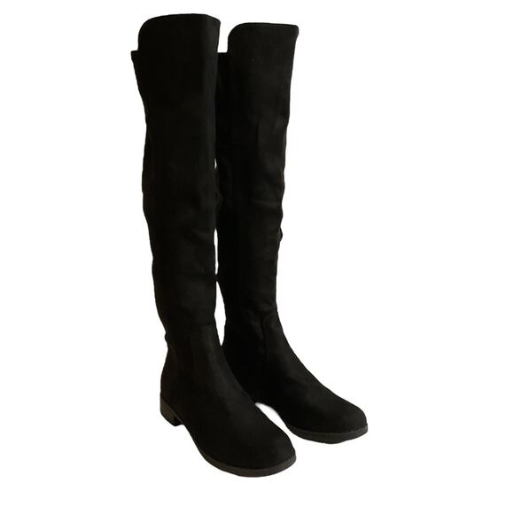 Unisa Boots Women's 7M Black Over The Knee Tall Riding Pull On Fabric Stretch - Picture 3 of 15
